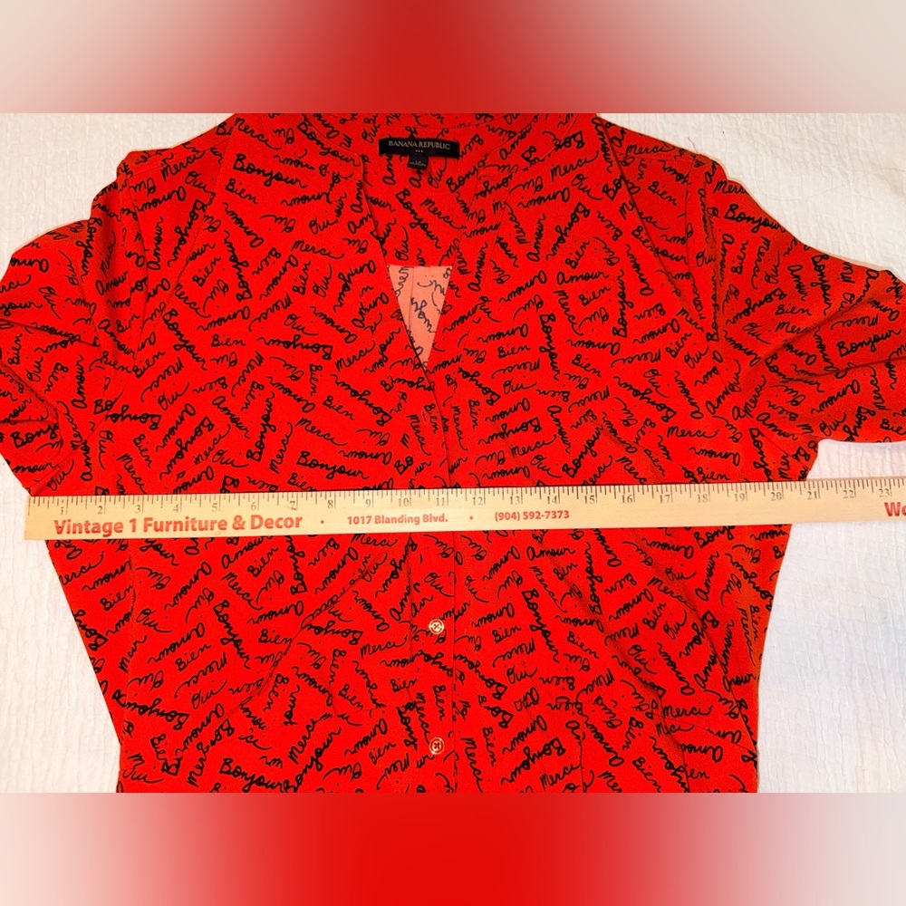 Banana Republic Vibrant Orange Parisian Flair Long Sleeve Dress - Picture 9 of 10